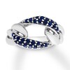 Thumbnail Image 0 of Natural Sapphire Link Ring 10K White Gold