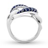 Thumbnail Image 1 of Natural Sapphire Link Ring 10K White Gold