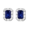 Thumbnail Image 0 of Natural Sapphire Earrings 1/3 carat tw Diamonds 14K White Gold