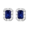 Thumbnail Image 1 of Natural Sapphire Earrings 1/3 carat tw Diamonds 14K White Gold