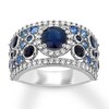 Thumbnail Image 0 of Natural Sapphire Ring 1/2 carat tw Diamonds 14K White Gold