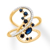 Thumbnail Image 0 of Natural Sapphire Ring 1/6 ct tw Diamonds 10K Yellow Gold