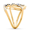 Thumbnail Image 2 of Natural Sapphire Ring 1/6 ct tw Diamonds 10K Yellow Gold
