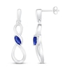 Thumbnail Image 1 of Lab-Created Sapphire Infinity Earrings Sterling Silver