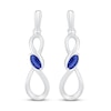 Thumbnail Image 2 of Lab-Created Sapphire Infinity Earrings Sterling Silver
