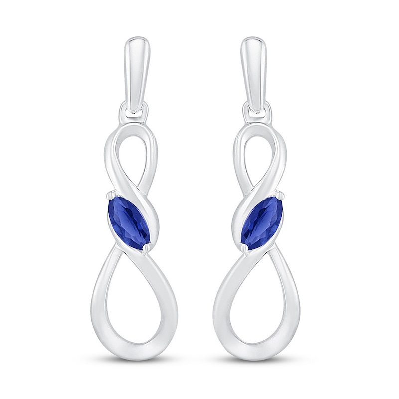 Lab-Created Sapphire Infinity Earrings Sterling Silver
