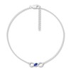 Thumbnail Image 2 of Lab-Created Sapphire Infinity Anklet Sterling Silver