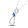Thumbnail Image 0 of Lab-Created Sapphire Infinity Necklace Sterling Silver