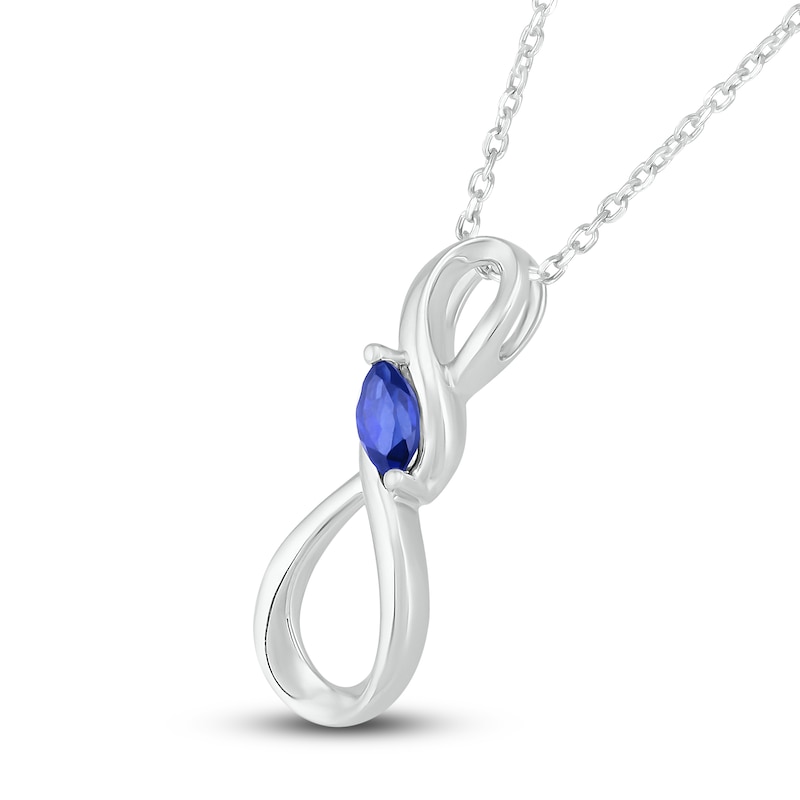 Lab-Created Sapphire Infinity Necklace Sterling Silver