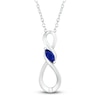 Thumbnail Image 1 of Lab-Created Sapphire Infinity Necklace Sterling Silver