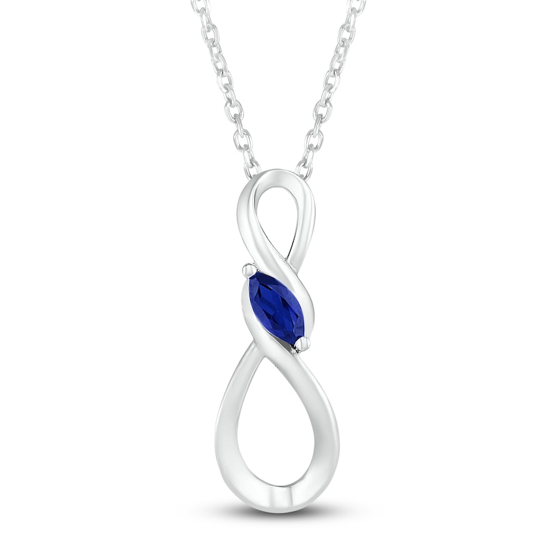 Lab-Created Sapphire Infinity Necklace Sterling Silver