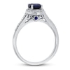 Thumbnail Image 1 of Lab-Created Sapphire & White Topaz Ring 10K White Gold