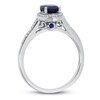 Thumbnail Image 1 of Lab-Created Sapphire & White Topaz Ring 10K White Gold