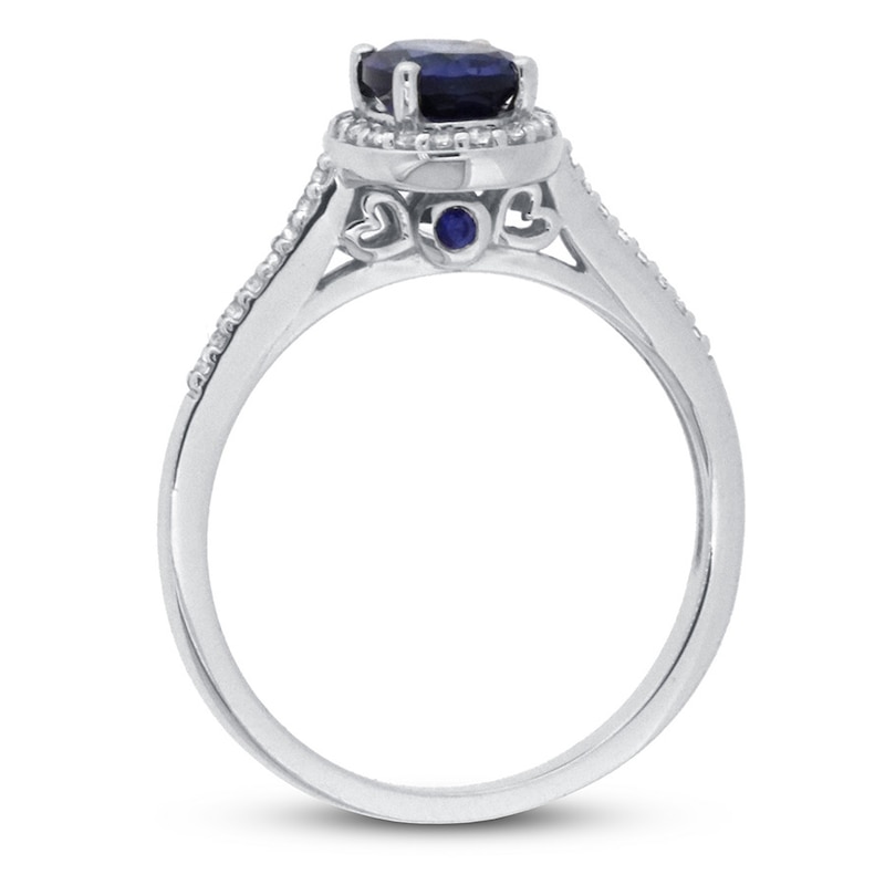 Lab-Created Sapphire & White Topaz Ring 10K White Gold
