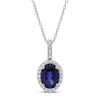 Thumbnail Image 0 of Lab-Created Sapphire & White Topaz Necklace 10K White Gold