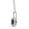 Thumbnail Image 1 of Lab-Created Sapphire & White Topaz Necklace 10K White Gold