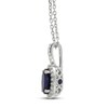 Thumbnail Image 2 of Lab-Created Sapphire & White Topaz Necklace 10K White Gold