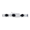 Thumbnail Image 1 of Natural Sapphire Bracelet Diamond Accents Sterling Silver
