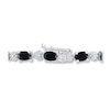 Thumbnail Image 2 of Natural Sapphire Tennis Bracelet Diamond Accents Sterling Silver