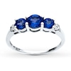 Thumbnail Image 1 of Lab-Created Sapphire Ring Diamond Accents 10K White Gold