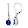 Thumbnail Image 1 of Lab-Created Sapphire Earrings with Diamonds Sterling Silver