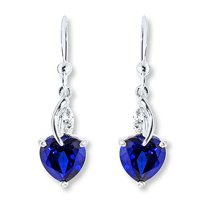 Lab-Created Sapphire Sterling Silver Earrings