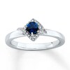 Thumbnail Image 0 of Lab-Created Sapphire Ring 1/10 ct tw Diamonds Sterling Silver