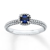 Stackable Ring Lab-Created Sapphire Sterling Silver