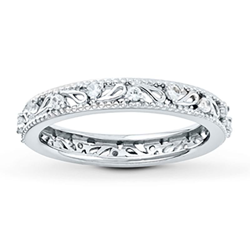 Stackable Ring Lab-Created Sapphire Sterling Silver