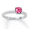 Stackable Ring Lab-Created Pink Sapphire Sterling Silver