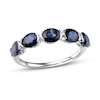 Thumbnail Image 0 of Natural Blue Sapphire Ring Diamond Accents 10K White Gold