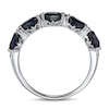 Thumbnail Image 1 of Natural Blue Sapphire Ring Diamond Accents 10K White Gold