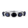 Natural Blue Sapphire Ring Diamond Accents 10K White Gold