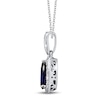 Thumbnail Image 1 of Natural Blue Sapphire Necklace Diamonds 1/10 ct tw 10K White Gold