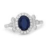 Thumbnail Image 1 of Natural Blue Sapphire Ring 1/2 ct tw Diamonds Round 10K White Gold