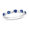 Thumbnail Image 1 of Natural Blue Sapphire Ring 1/10 ct tw Diamonds 10K White Gold