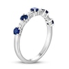 Natural Blue Sapphire Ring 1/10 ct tw Diamonds 10K White Gold