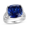 Thumbnail Image 0 of Blue/White Lab-Created Sapphire Ring Sterling Silver