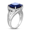 Lab-Created Sapphire Ring Blue/White Sterling Silver