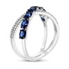 Effy Natural Blue Sapphire Ring 1/10 ct tw Diamonds 14K White Gold