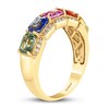 Thumbnail Image 1 of Effy Natural Sapphire Ring 1/8 ct tw Diamonds 14K Yellow Gold