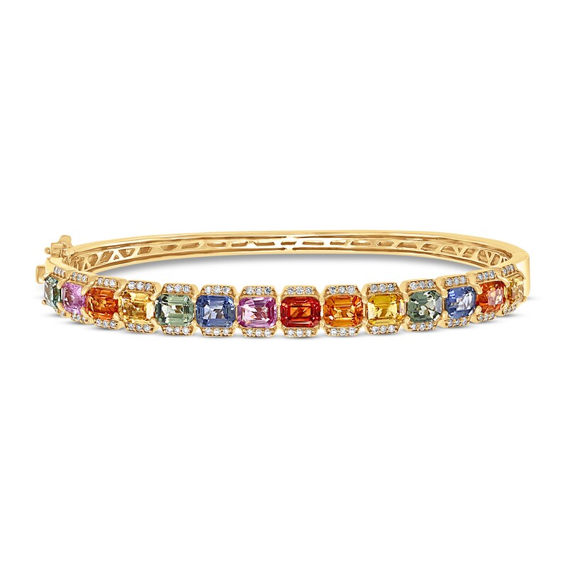 Effy Natural Sapphire Bracelet 3/8 ct tw Diamonds 14K Yellow Gold