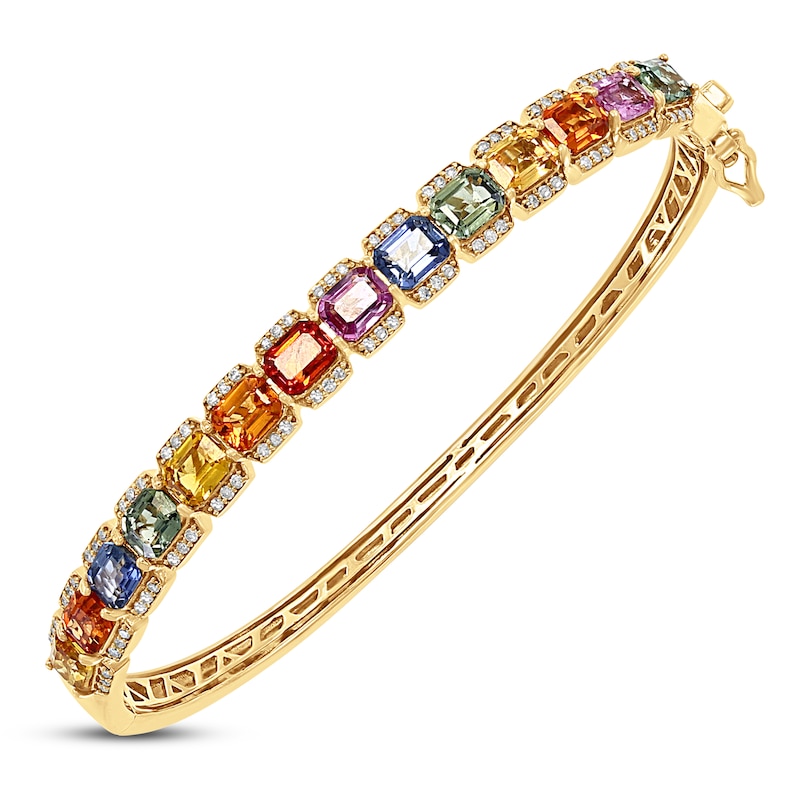 Effy Natural Sapphire Bracelet 3/8 ct tw Diamonds 14K Yellow Gold