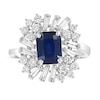 Effy Natural Blue Sapphire Ring 3/4 ct tw Diamonds 14K White Gold