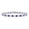 Thumbnail Image 1 of Lab-Created Sapphire Tennis Bracelet Round Sterling Silver
