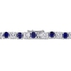 Thumbnail Image 2 of Lab-Created Sapphire Tennis Bracelet Round Sterling Silver