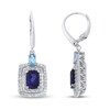 Thumbnail Image 1 of Natural Topaz & Lab-Created Sapphire Earrings Sterling Silver