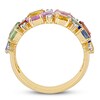 Multi-Colored Natural Sapphire Ring 14K Yellow Gold
