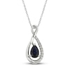 Thumbnail Image 0 of Natural Blue Sapphire Necklace 1/20 ct 10K White Gold