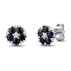 Thumbnail Image 1 of Blue Sapphire Earrings 1/20 ct tw Diamonds 10K White Gold